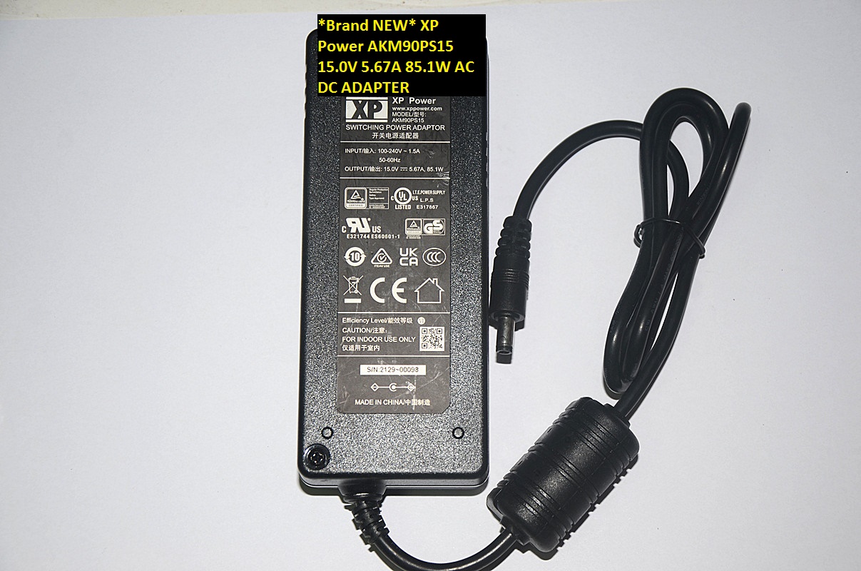 *Brand NEW* AC100-240V XP Power AKM90PS15 85.1W 15.0V 5.67A AC DC ADAPTER - Click Image to Close